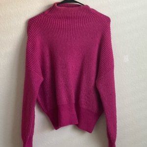 Rachel Zoe Cable Knit Fuchsia Long Sleeve Sweater